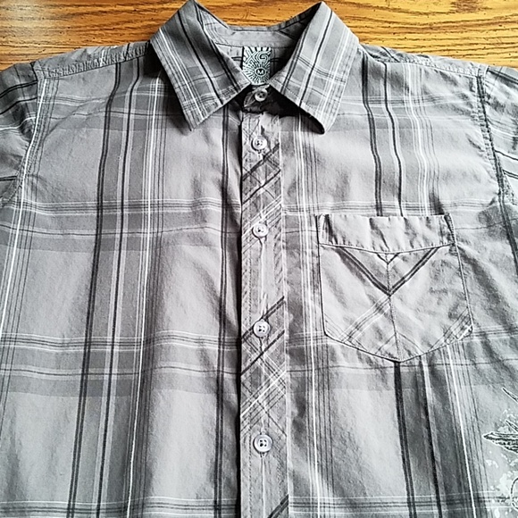 XG Graphic Plaid Button Down Casual Shirt - Picture 2 of 7